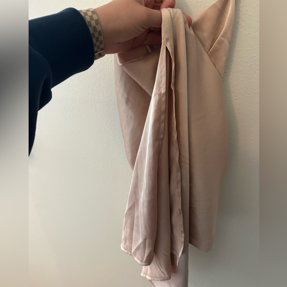SHEIN Blush Pink Asymmetrical Slip Dress - Picture 4 of 8